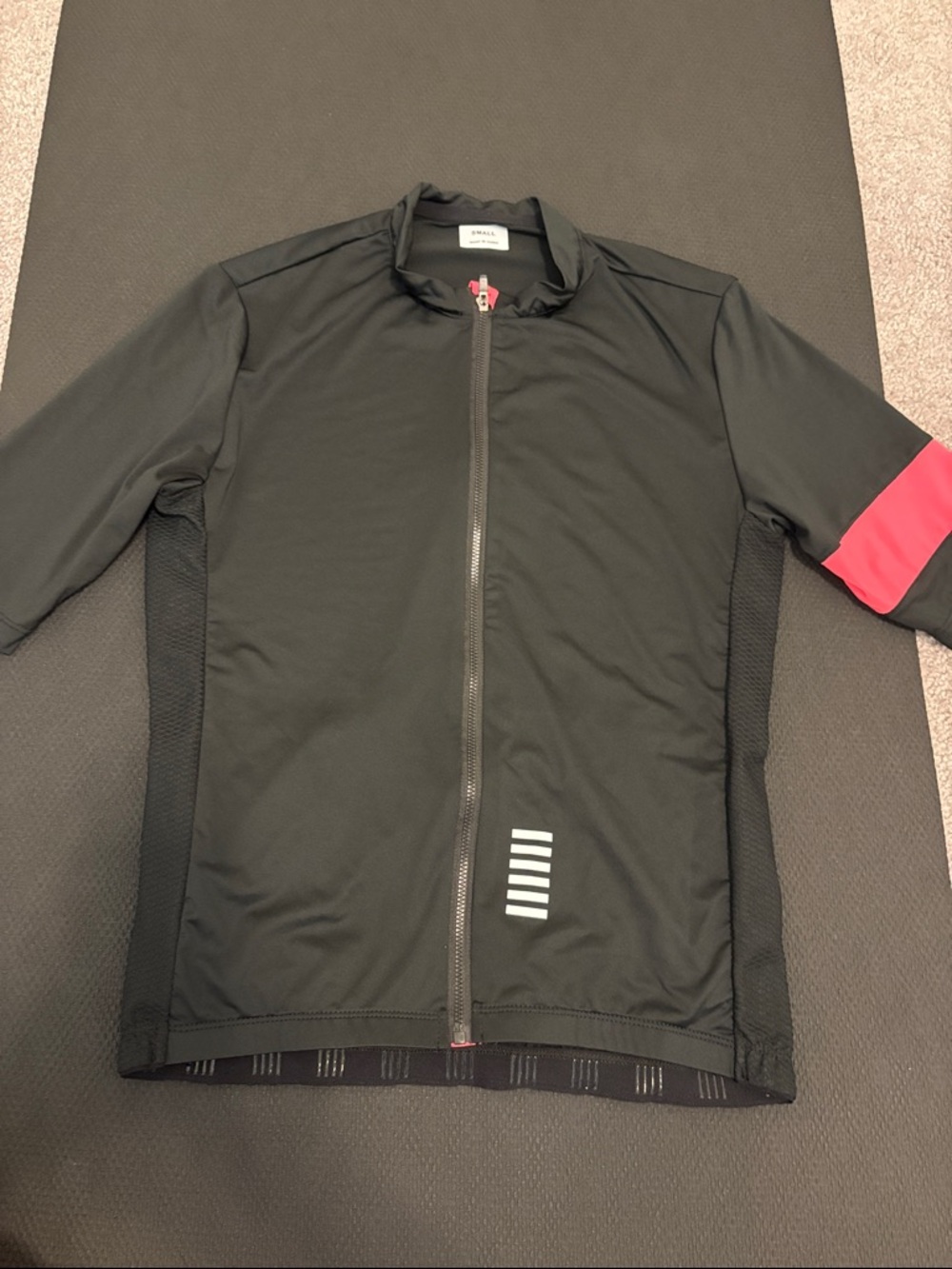 Men's Black Cycling Jersey with Pink Accent